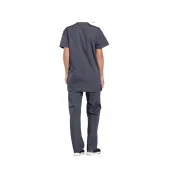 Bluză medicală unisex Cherokee Originals cu decolteu în V, mărimea XXS, culoare pewter (1 buc)