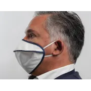 Mască chirurgicală reutilizabilă Mycroclean Adult BFE 99,8%, 2 straturi, alb-albastru, fără clemă nazală (1 buc)
