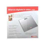 Cântar electronic de baie cu platformă din sticlă securizată gri, capacitate 150 kg