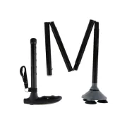 Baston pliant cu lumini LED și bază pivotantă antiderapantă, negru