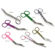 Foarfecă dreaptă din oțel inoxidabil pentru asistente medicale, model Bubbles, vârfuri ascuțit/rotunjit, 14 cm (1 buc)