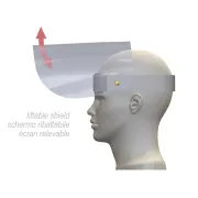 Ecran facial de protecție rabatabil din policarbonat, vizor transparent, clasa II