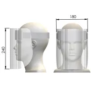 Ecran facial de protecție rabatabil din policarbonat, vizor transparent, clasa II