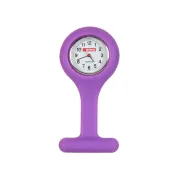Ceas de buzunar pentru asistente medicale, rotund, mov, din silicon