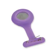 Ceas de buzunar pentru asistente medicale, rotund, mov, din silicon