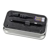 Otoscop stilou Delta cu iluminare LED, negru, cu pâlnii auricolari și abeslimbi (1 buc)