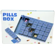 Cutie organizator medicamente săptămânală cu 7 compartimente detașabile, 28 sloturi, albastru translucid