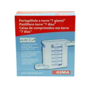 Organizator săptămânal de medicamente tip turn cu 7 cutii detașabile, 4 compartimente