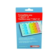 Set 4 organizatoare săptămânale de medicamente Easy Planner, 7 cutii detașabile cu 4 compartimente, inscripții în italiană