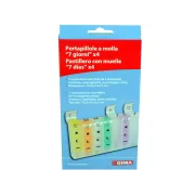 Organizator săptămânal de medicamente cu 4 compartimente pe zi, cu arc și braille