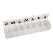 Cutie organizator medicamente săptămânală cu 7 compartimente, transparentă