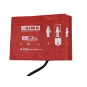 Manșetă pentru tensiune arterială cu 1 tub, adult, 49 × 15 cm, roșu (1 buc)