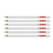 Creioane dermatografice GIMA albe pentru marcare piele, lemn de cedru cu mină din ceară, 175 × Ø 7 mm (cutie 6 buc)
