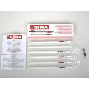 Creioane dermatografice GIMA albe pentru marcare piele, lemn de cedru cu mină din ceară, 175 × Ø 7 mm (cutie 6 buc)