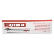 Creioane dermatografice GIMA albe pentru marcare piele, lemn de cedru cu mină din ceară, 175 × Ø 7 mm (cutie 6 buc)