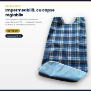 Bavetă impermeabilă pentru adulți, reutilizabilă, 46 × 76 cm – cu capse reglabile