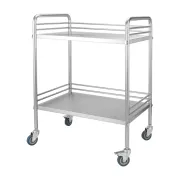 Carucior medical din inox cu 2 polițe, sarcina totală 50 kg