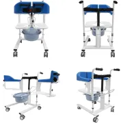 Scaun hidraulic multifuncțional pentru transfer pacienți – ridicare, transport și utilizare WC, sarcina 150 kg