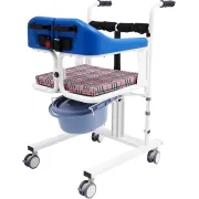 Scaun hidraulic multifuncțional pentru transfer pacienți – ridicare, transport și utilizare WC, sarcina 150 kg