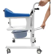 Scaun hidraulic multifuncțional pentru transfer pacienți – ridicare, transport și utilizare WC, sarcina 150 kg