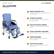 Scaun cu WC reclinabil Moretti Komoda RC325 – compact, ușor de manevrat, gândit pentru băile mici