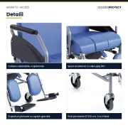 Scaun cu WC reclinabil Moretti Komoda RC325 – compact, ușor de manevrat, gândit pentru băile mici