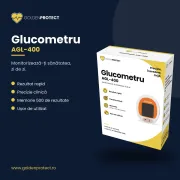 Kit glucometru Golden Protect + 100 de teste + 100 de lancete