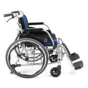 Scaun rulant manual din aluminiu Premium-TIM – albastru