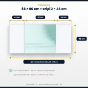 Aleza absorbanta premium cu aripi fixare pentru pat de o persoana , reutilizabilă pana la 300 de spălări, dimensiune 90x85, Golden Protect