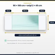 Aleză impermeabilă reutilizabilă pentru pat dublu cu aripi de fixare,  90 x 160 cm, rezistența pana la 300 de spălări