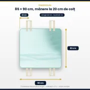 Aleză impermeabilă reutilizabilă 85 x 90 cm, absorbantă, cu 4 mânere pentru repoziționare