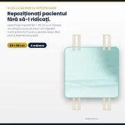 Aleză impermeabilă reutilizabilă 85 x 90 cm, absorbantă, cu 4 mânere pentru repoziționare