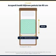 Aleza reutilizabilă premium, lavabila si impermeabilă cu uscare rapidă , dimensiune 85x90 cm, Golden Protect
