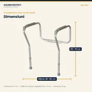 Cadru de sprijin pentru toaletă, din aluminiu, reglabil pe înălțime și lățime