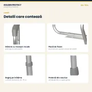 Cadru de sprijin pentru toaletă, din aluminiu, reglabil pe înălțime și lățime