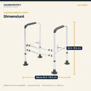 Cadru de sprijin pentru toaletă, independent, reglabil pe înălțime și lățime, sarcină 136 kg