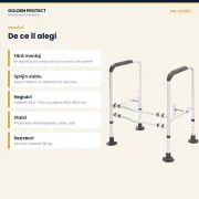 Cadru de sprijin pentru toaletă, independent, reglabil pe înălțime și lățime, sarcină 136 kg