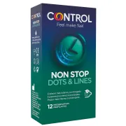 Prezervative Control Nonstop Dots & Lines cu efect întârzietor, 12 buc