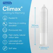 Prezervative Pasante Climax – efect de căldură și răcoare, 12 bucăți