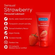 Lubrifiant Intim Pasante cu Aromă de Căpșuni 75 ml