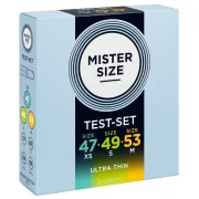 Prezervative Mister Size – set probă 47, 49, 53 mm, 3 bucăți