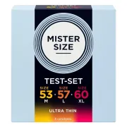 Prezervative Mister Size Sample Pack – 53, 57, 60 mm, set 3 bucăți