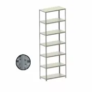 Raft metalic GRI cu 7 polițe 250x100x30 cm 180 kg /poliță montaj montaj prin clipsare B4U