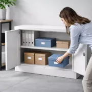 Fișet metalic, 2 uși, 1 poliță, 35 kg/poliță, 900x400x600mm, gri, B126 B4U