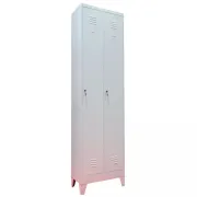 Vestiar metalic, 2 compartimente, cu picioare și bară umerașe, 600x450x1800mm, gri, A891/8 B4U
