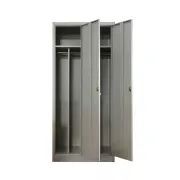 Vestiar metalic, 2 compartimente, bară umerașe, 800x450x1800mm, gri, A888 B4U