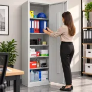 Fișet metalic 1 ușă 4 polițe 35kg/poliță 500X350X1800 B128 MONTAT