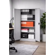 Fișet metalic, 2 uși, 4 polițe, 40 kg/poliță, 900x400x1900mm, gri, A172/6  B4U