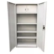 Fișet metalic, 2 uși, 4 polițe și 2 casete, 35 kg/poliță, 900x400x1900mm, gri, B4U