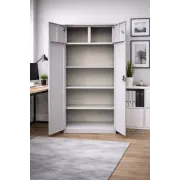 Fișet metalic cu 2 uși casetă și 4 polițe 35kg/poliță 900x400x1900mm cu picioare